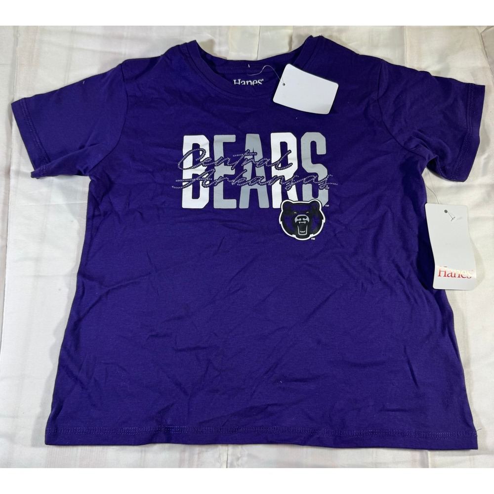 Hanes Central Arkansas Bears Youth T-Shirt Purple Graphic Tee Size M 7/8 NWT